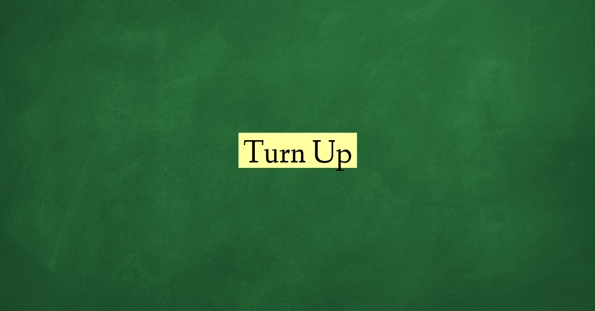 Turn Up Definition Meaning Examples